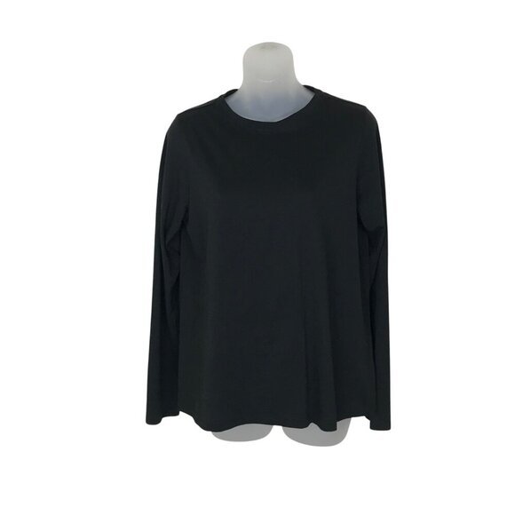 Eileen Fisher Black Long Sleeved T-shirt 100% Organic Cotton Size S - Picture 3 of 8